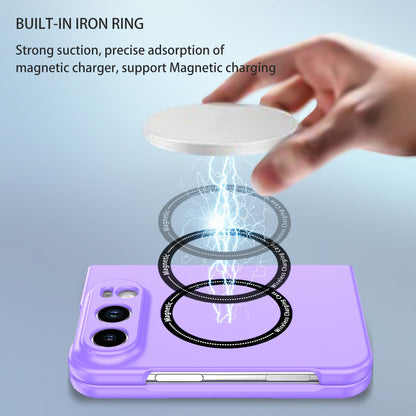 For iPhone Duo Magsafe Magnetic Folding PC Phone Case - Purple - EDA010080901H