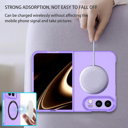 For iPhone Duo Magsafe Magnetic Folding PC Phone Case - Purple - EDA010080901H