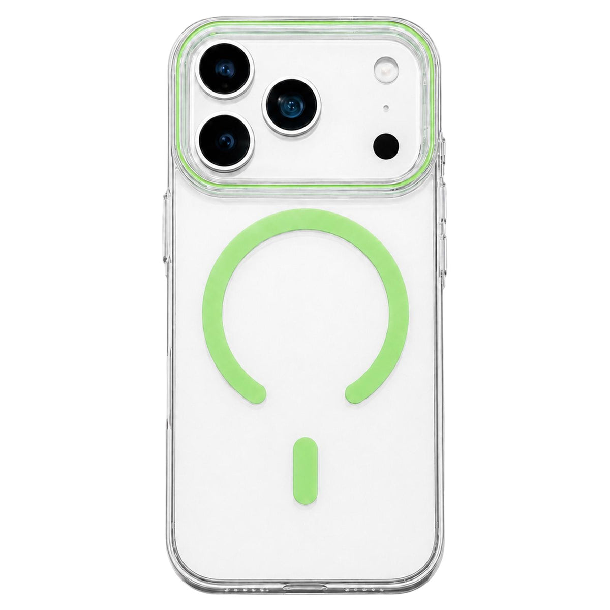 For iPhone 18 Pro Question Mark Clear PC Magnetic Phone Case - Fluorescent Green - EDA010082601B