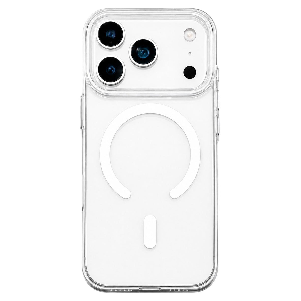 For iPhone 18 Pro Question Mark Clear PC Magnetic Phone Case - Jasmine White - EDA010082601C