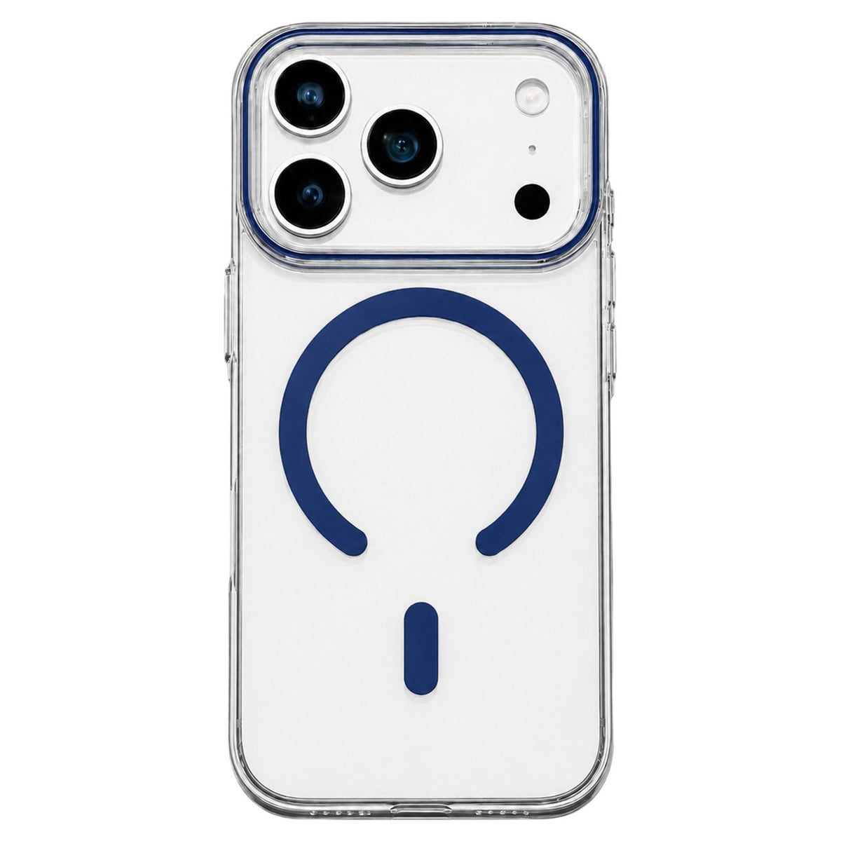 For iPhone 18 Pro Max Question Mark Clear PC Magnetic Phone Case - Business Blue - EDA010082602A