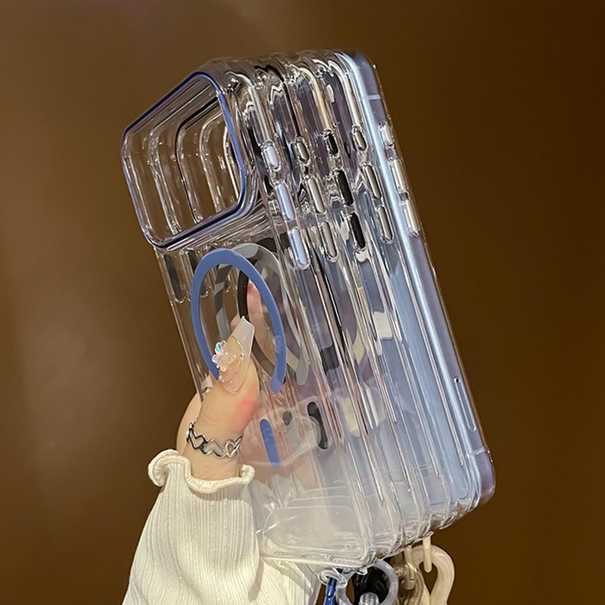 For iPhone 18 Pro Max Question Mark Clear PC Magnetic Phone Case - Jasmine White - EDA010082602C