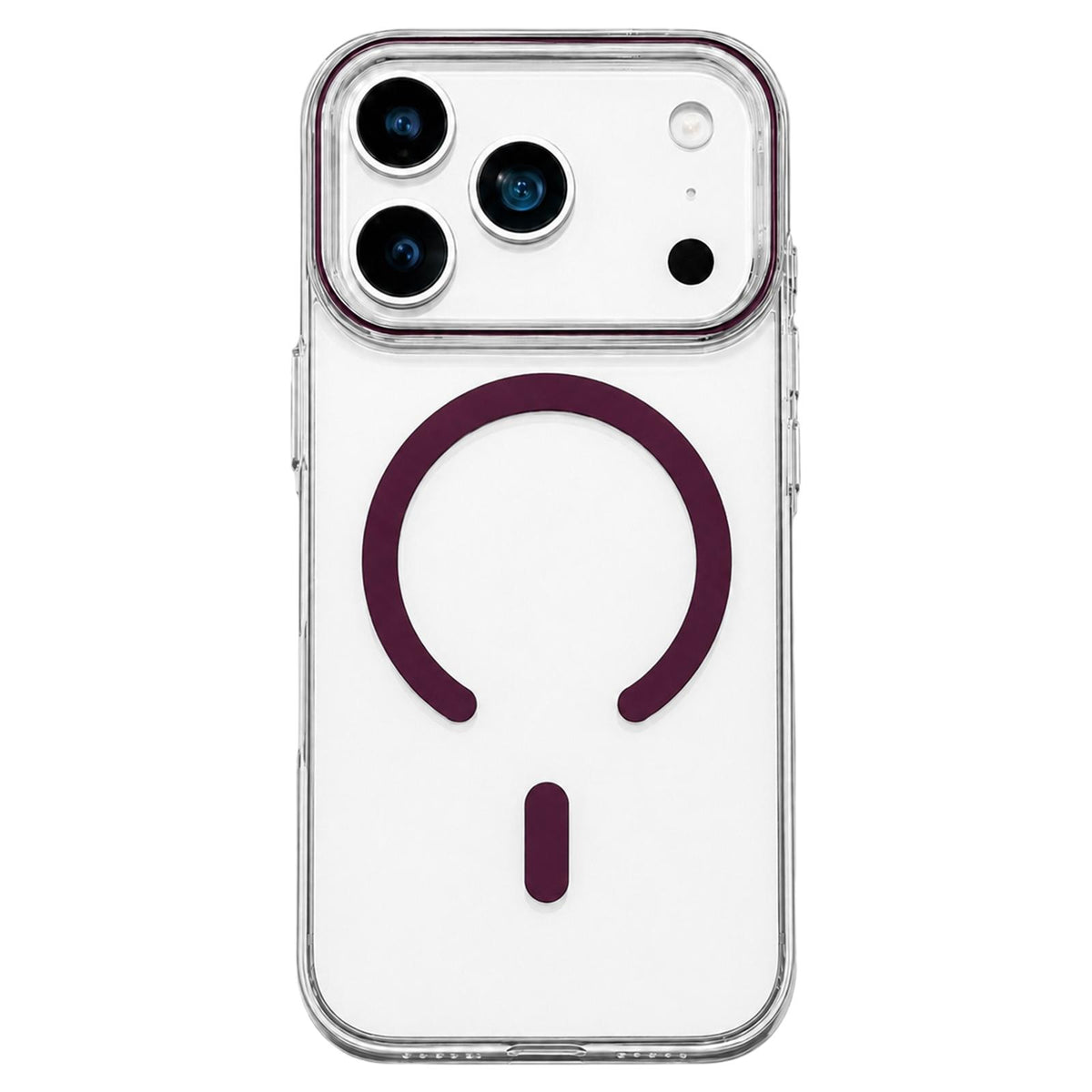 For iPhone 18 Pro Max Question Mark Clear PC Magnetic Phone Case - Cherry Red - EDA010082602I