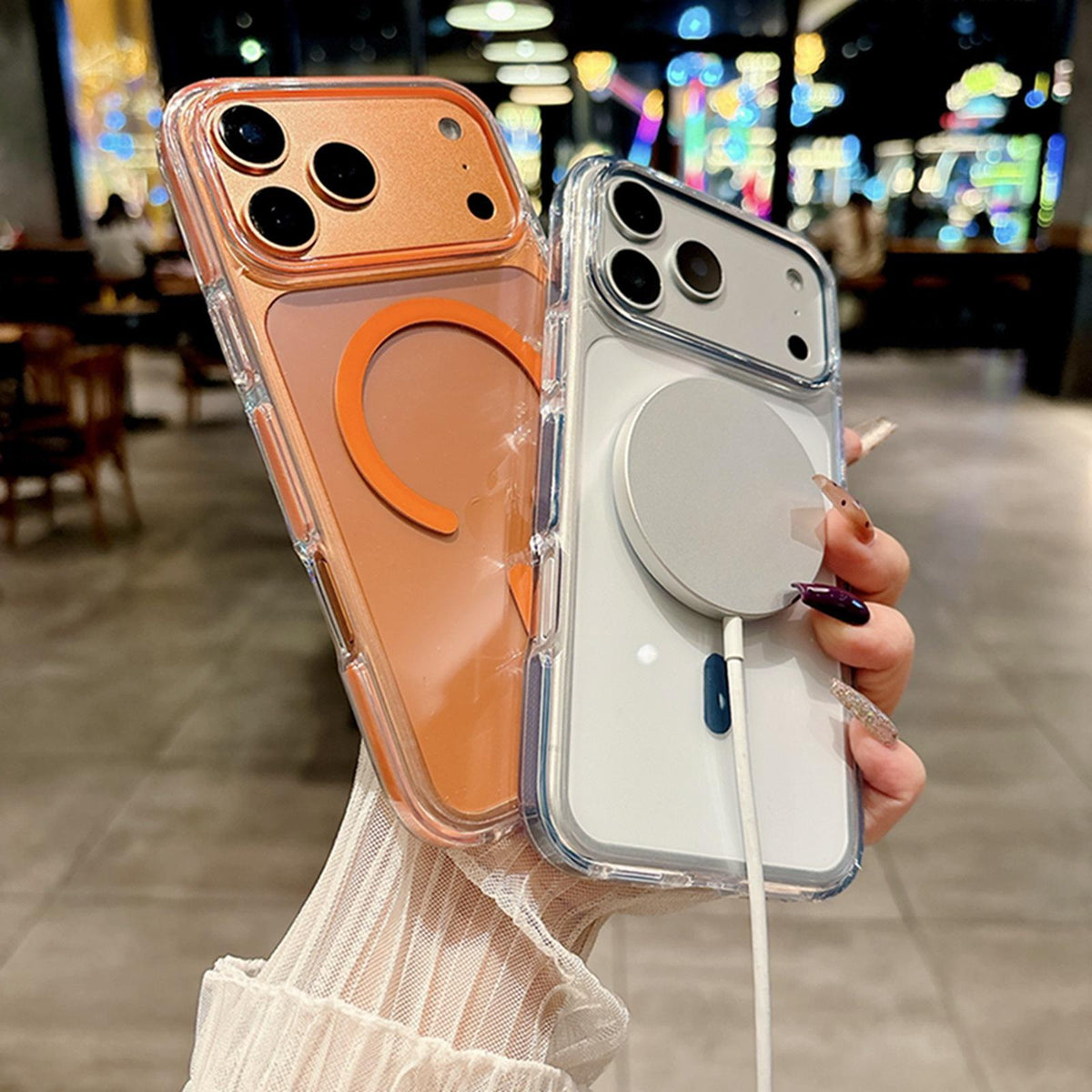 For iPhone 18 Pro Question Mark Clear PC Magnetic Phone Case - Space Gray - EDA010082601H