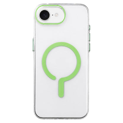 For iPhone 17e / 16e Question Mark Clear PC Magnetic Phone Case - Fluorescent Green - EDA010083501B