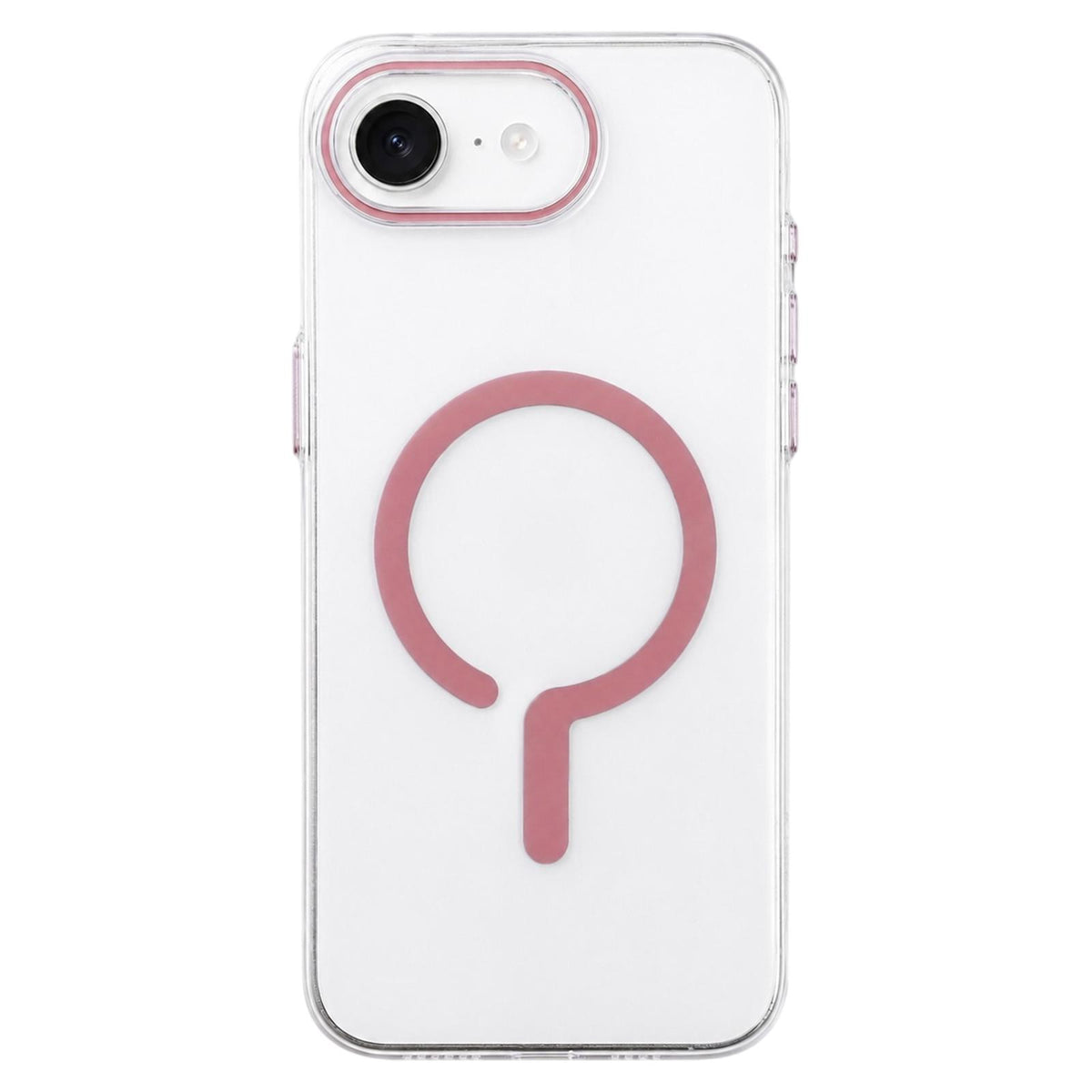 For iPhone 17e / 16e Question Mark Clear PC Magnetic Phone Case - Elegant Pink - EDA010083501G
