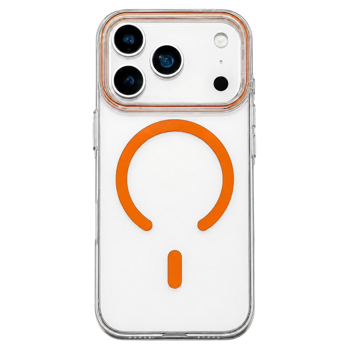 For iPhone 17 Pro Question Mark Clear PC Magnetic Phone Case - Stellar Orange - EDA010083503F