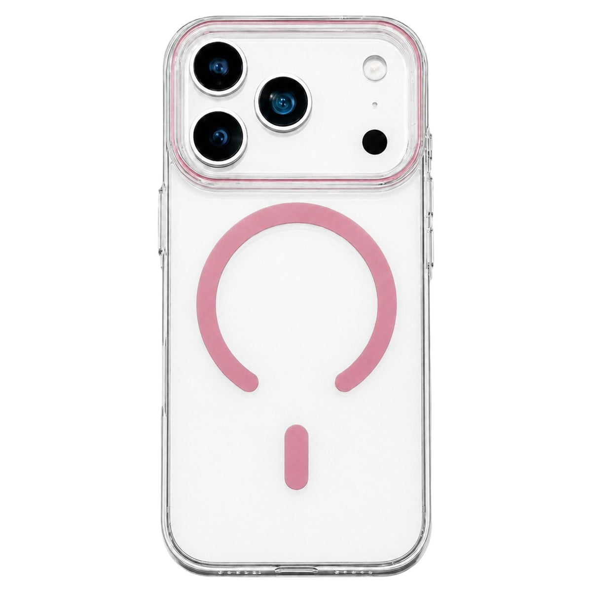 For iPhone 17 Pro Question Mark Clear PC Magnetic Phone Case - Elegant Pink - EDA010083503G