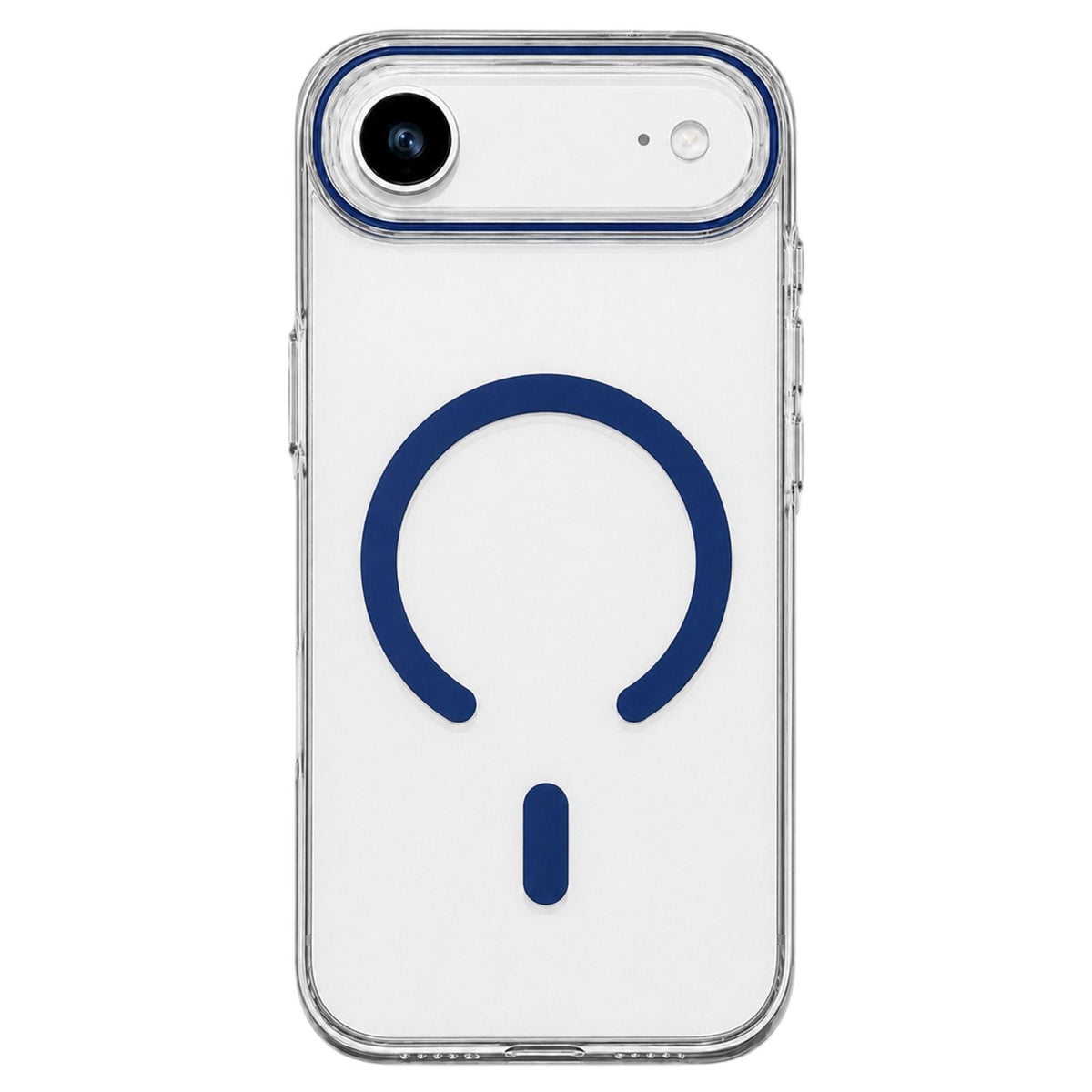 For iPhone Air Question Mark Clear PC Magnetic Phone Case - Business Blue - EDA010083505A