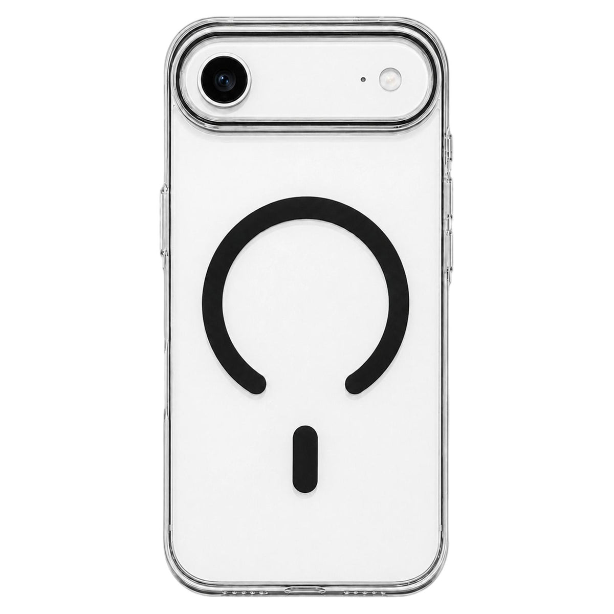 For iPhone Air Question Mark Clear PC Magnetic Phone Case - Obsidian Black - EDA010083505E