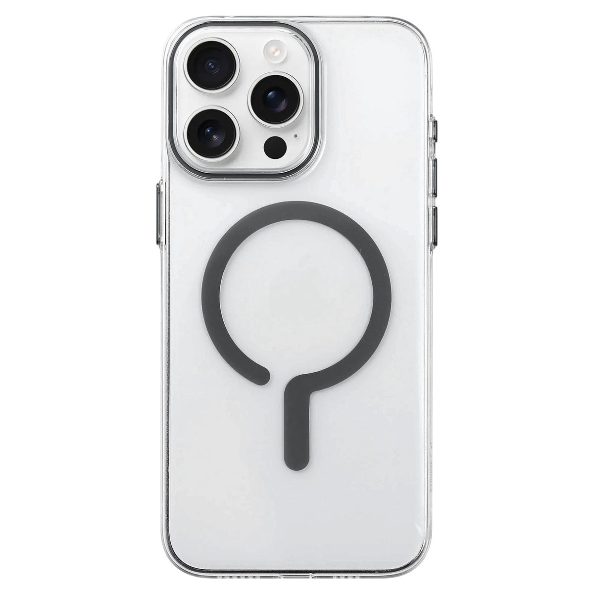 For iPhone 16 Pro Max Question Mark Clear PC Magnetic Phone Case - Space Gray - EDA010083506H