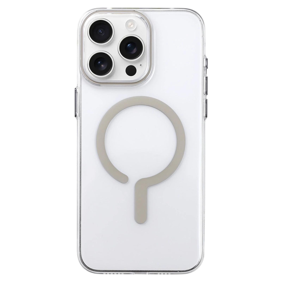 For iPhone 16 Pro Question Mark Clear PC Magnetic Phone Case - Desert Gold - EDA010083507D