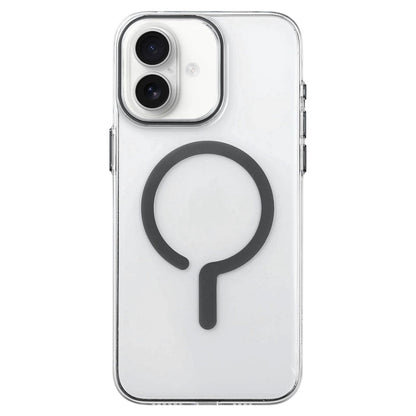 For iPhone 16 Plus Question Mark Clear PC Magnetic Phone Case - Space Gray - EDA010083508H