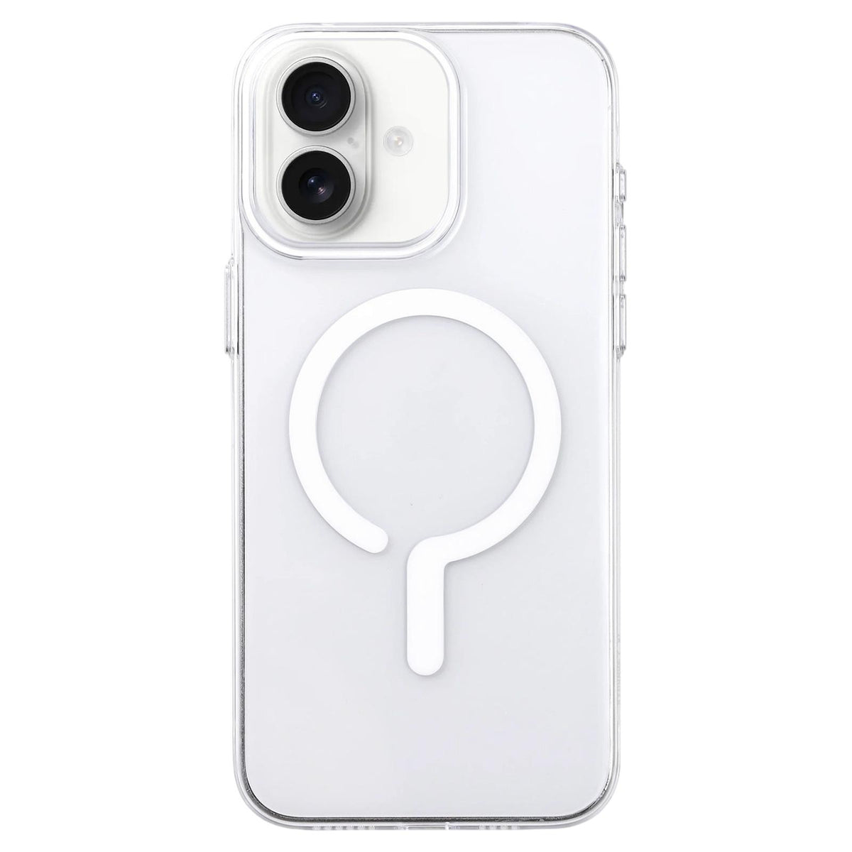 For iPhone 16 Question Mark Clear PC Magnetic Phone Case - Jasmine White - EDA010083509C