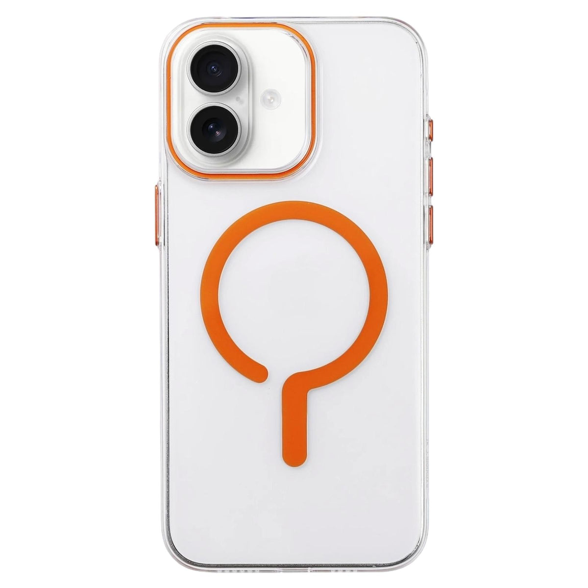 For iPhone 16 Question Mark Clear PC Magnetic Phone Case - Stellar Orange - EDA010083509F