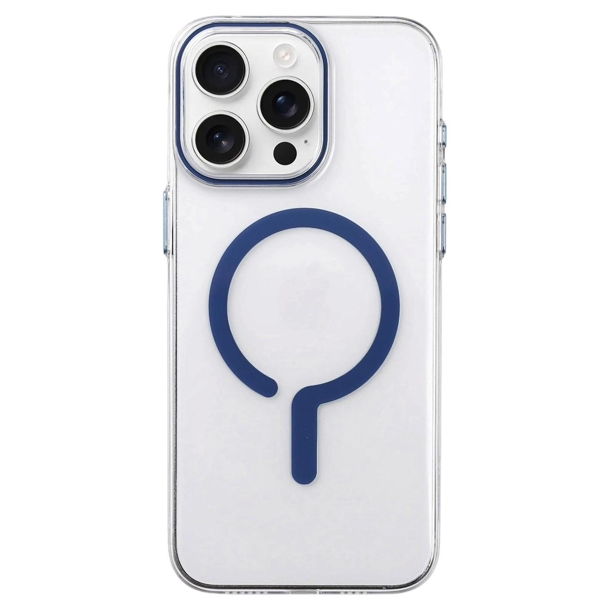 For iPhone 15 Pro Question Mark Clear PC Magnetic Phone Case - Business Blue - EDA010083511A
