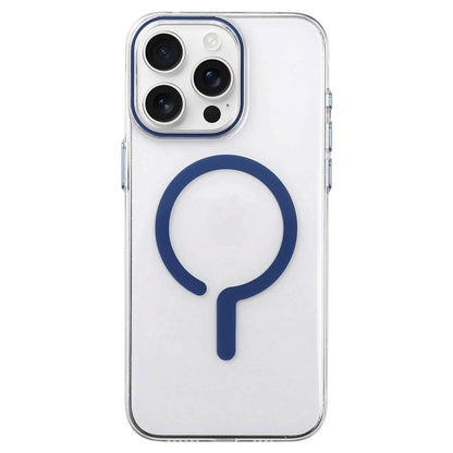 For iPhone 15 Pro Question Mark Clear PC Magnetic Phone Case - Business Blue - EDA010083511A