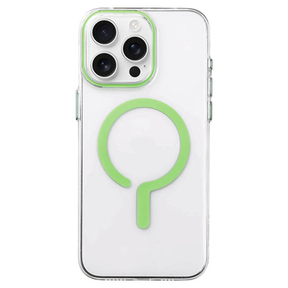 For iPhone 15 Pro Question Mark Clear PC Magnetic Phone Case - Fluorescent Green - EDA010083511B