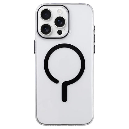 For iPhone 15 Pro Question Mark Clear PC Magnetic Phone Case - Obsidian Black - EDA010083511E