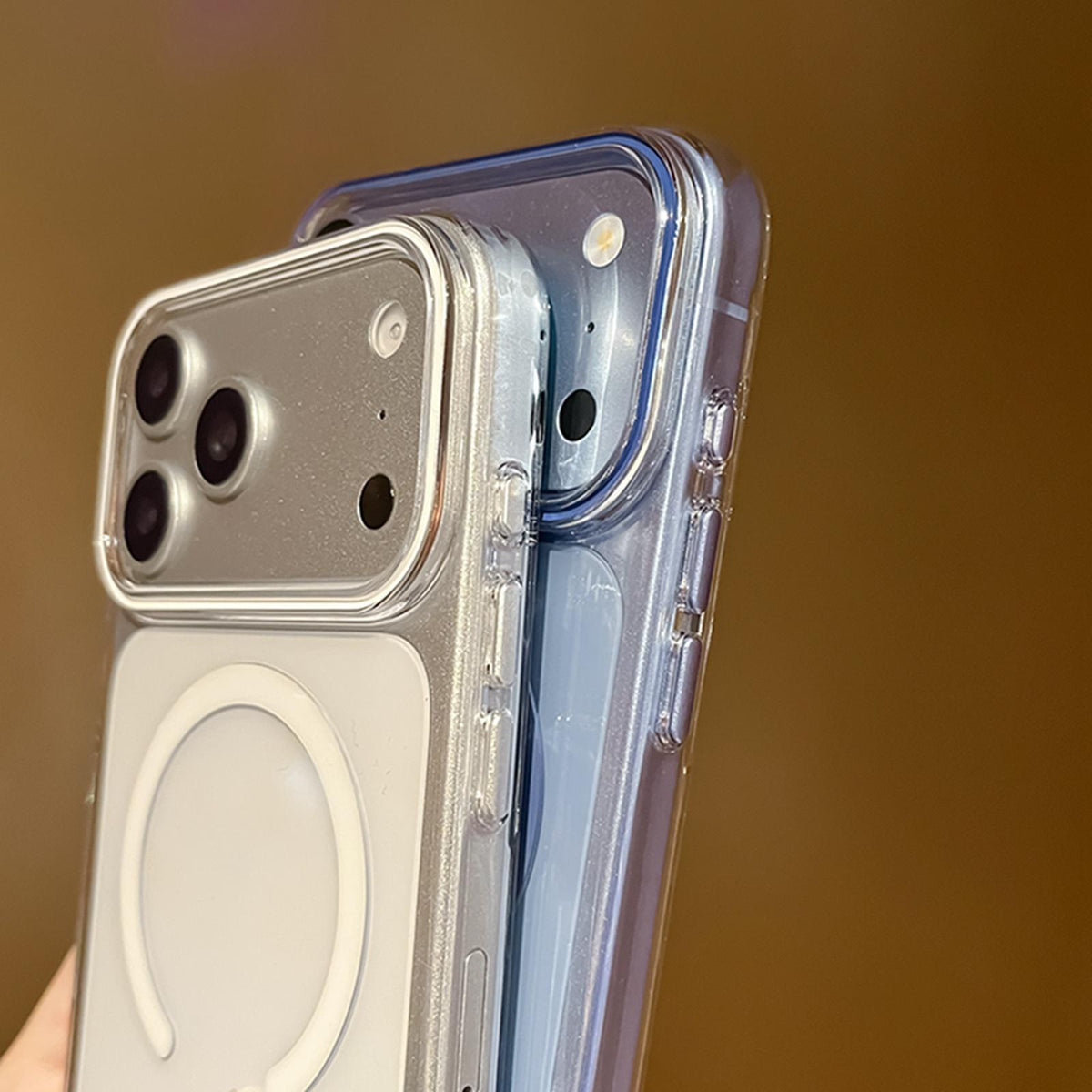For iPhone 16 Pro Question Mark Clear PC Magnetic Phone Case - Business Blue - EDA010083507A