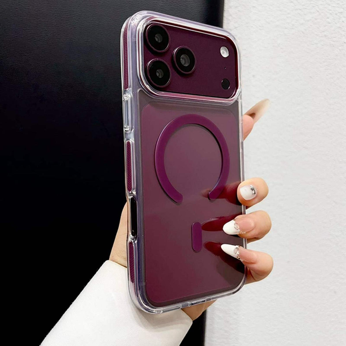 For iPhone 16 Plus Question Mark Clear PC Magnetic Phone Case - Business Blue - EDA010083508A