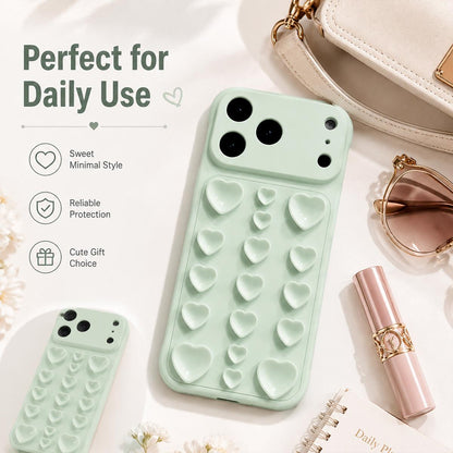 For iPhone 14 / 13 Large Window Borderless Love Heart Suction Cup Phone Case - Cherry Red - EDA010088703B