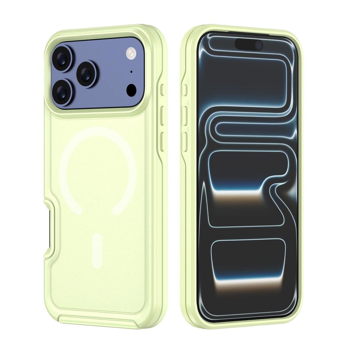For iPhone 17 Pro Max Shockproof MagSafe Armor PC Hybrid TPU Phone Case - Light Green - EDA010092901B