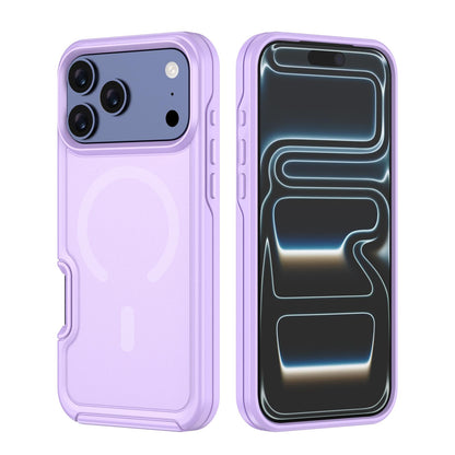 For iPhone 17 Pro Max Shockproof MagSafe Armor PC Hybrid TPU Phone Case - Light Purple - EDA010092901C