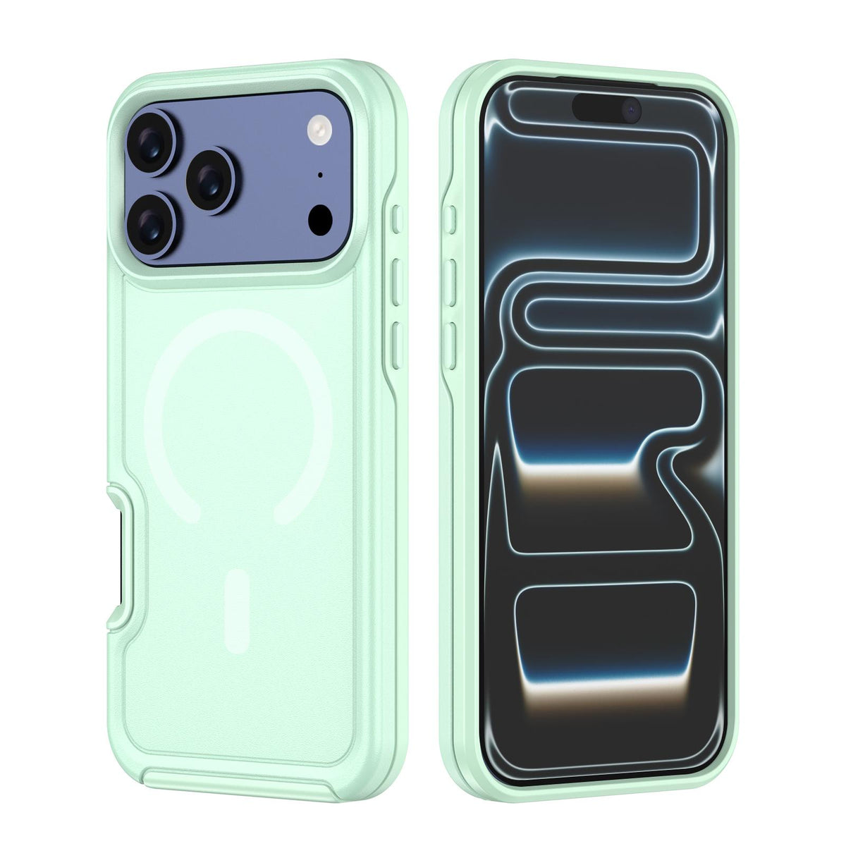 For iPhone 17 Pro Shockproof MagSafe Armor PC Hybrid TPU Phone Case - Jade Green - EDA010092902H