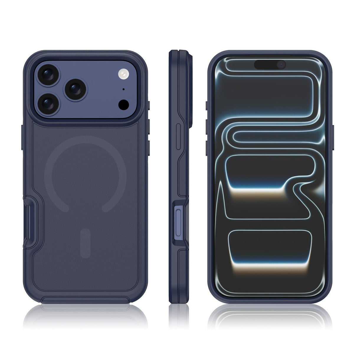 For iPhone 17 Pro Shockproof MagSafe Armor PC Hybrid TPU Phone Case - Black - EDA010092902A