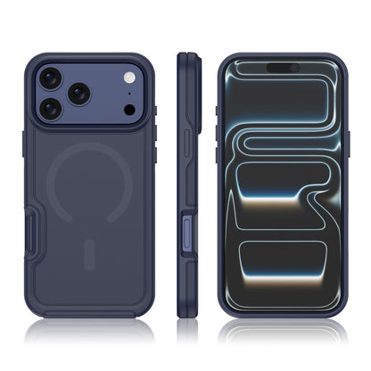 For iPhone 17 Pro Shockproof MagSafe Armor PC Hybrid TPU Phone Case - Black - EDA010092902A