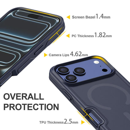 For iPhone 17 Pro Shockproof MagSafe Armor PC Hybrid TPU Phone Case - Black - EDA010092902A