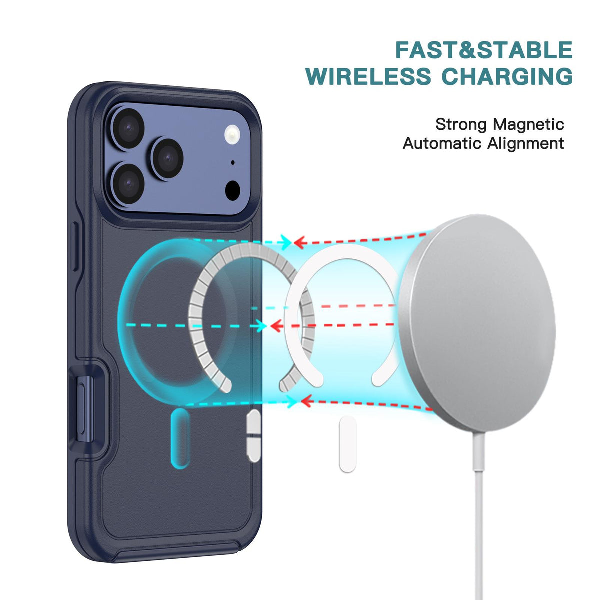 For iPhone 17 Pro Max Shockproof MagSafe Armor PC Hybrid TPU Phone Case - Black - EDA010092901A
