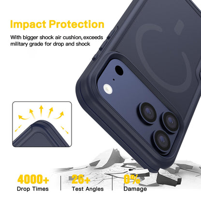 For iPhone 17 Pro Shockproof MagSafe Armor PC Hybrid TPU Phone Case - Black - EDA010092902A