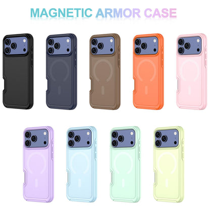 For iPhone 17 Pro Max Shockproof MagSafe Armor PC Hybrid TPU Phone Case - Black - EDA010092901A
