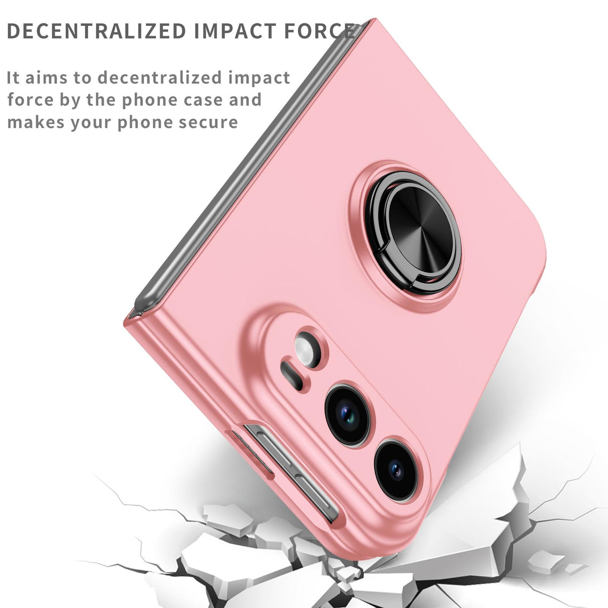 For iPhone Duo Armor Ring Holder Phone Case - Pink - EDA010093101A