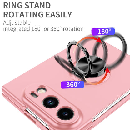 For iPhone Duo Armor Ring Holder Phone Case - Pink - EDA010093101A