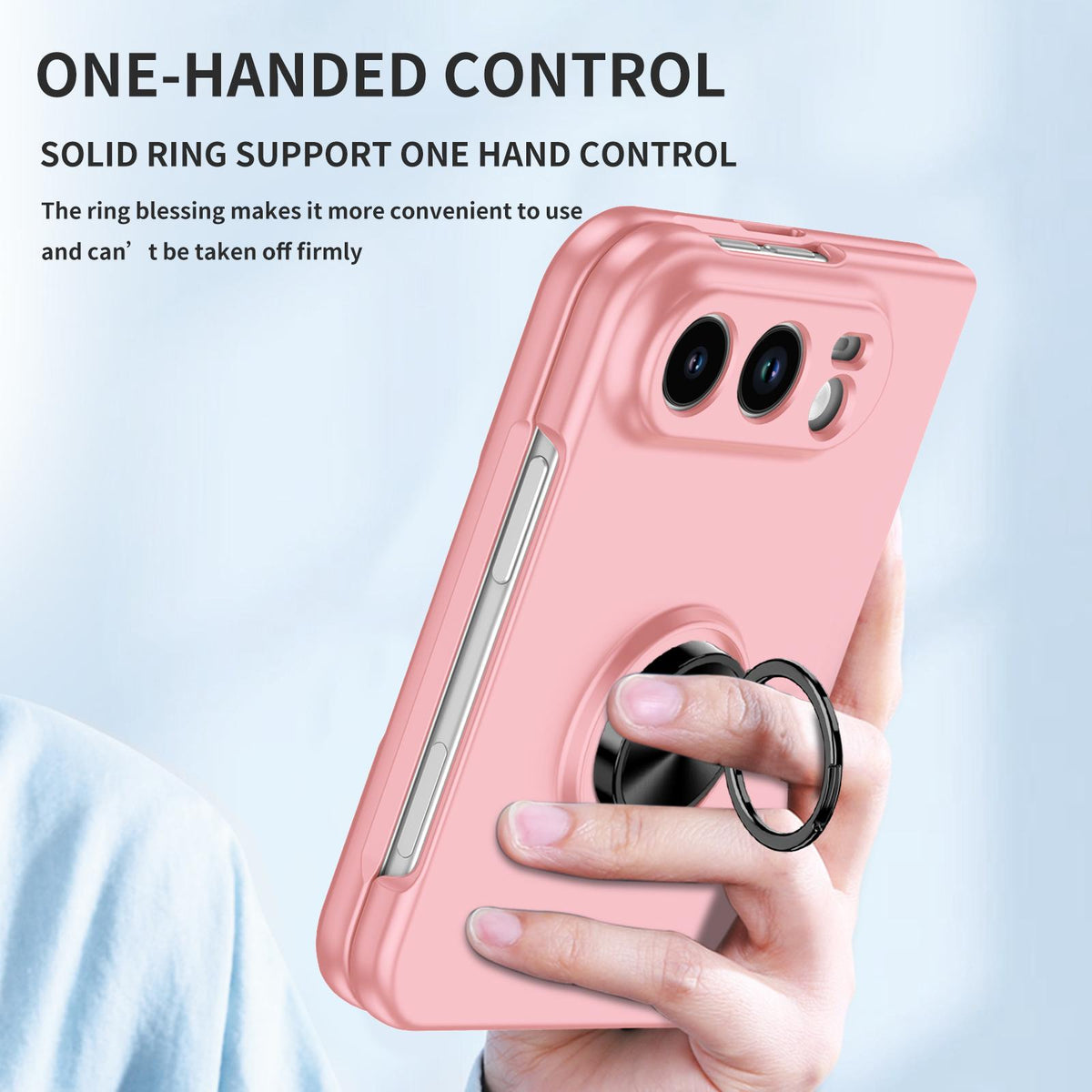 For iPhone Duo Armor Ring Holder Phone Case - Pink - EDA010093101A