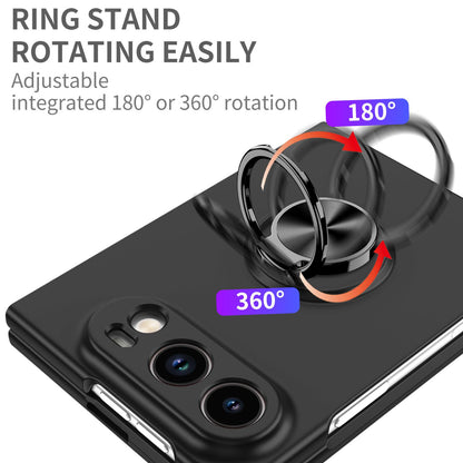 For iPhone Duo Armor Ring Holder Phone Case - Black - EDA010093101B