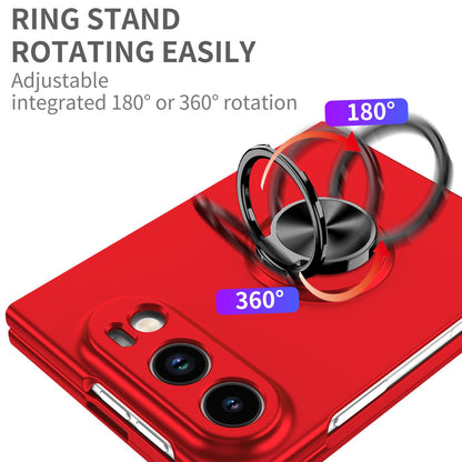 For iPhone Duo Armor Ring Holder Phone Case - Red - EDA010093101C