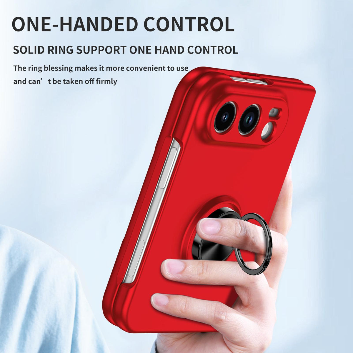 For iPhone Duo Armor Ring Holder Phone Case - Red - EDA010093101C
