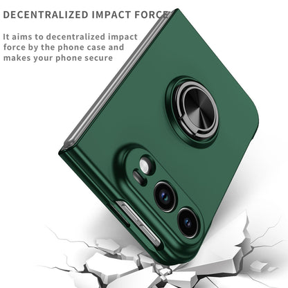 For iPhone Duo Armor Ring Holder Phone Case - Dark Green - EDA010093101E