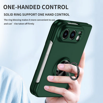 For iPhone Duo Armor Ring Holder Phone Case - Dark Green - EDA010093101E
