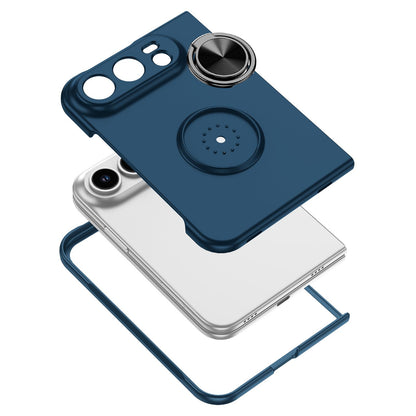 For iPhone Duo Armor Ring Holder Phone Case - Dark Blue - EDA010093101F