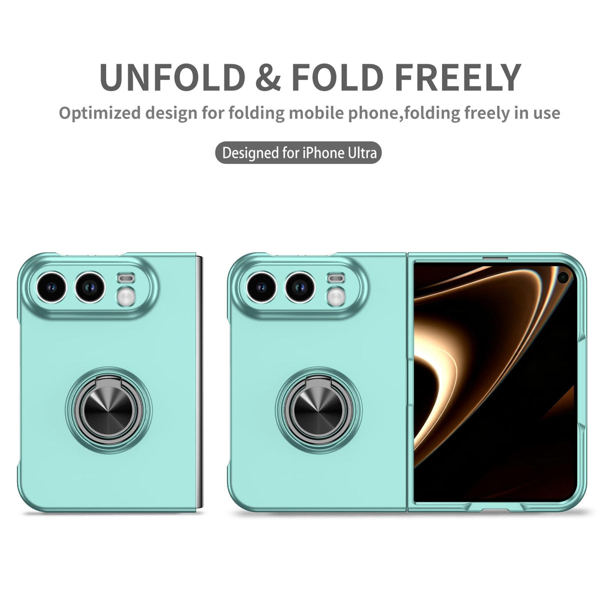 For iPhone Duo Armor Ring Holder Phone Case - Sky Blue - EDA010093101G