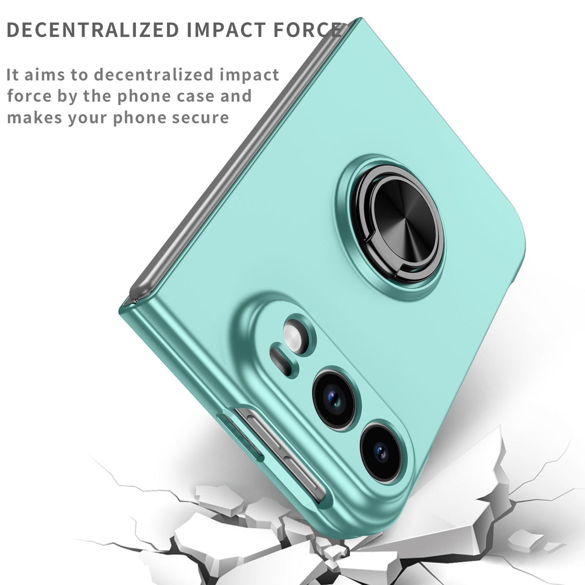 For iPhone Duo Armor Ring Holder Phone Case - Sky Blue - EDA010093101G