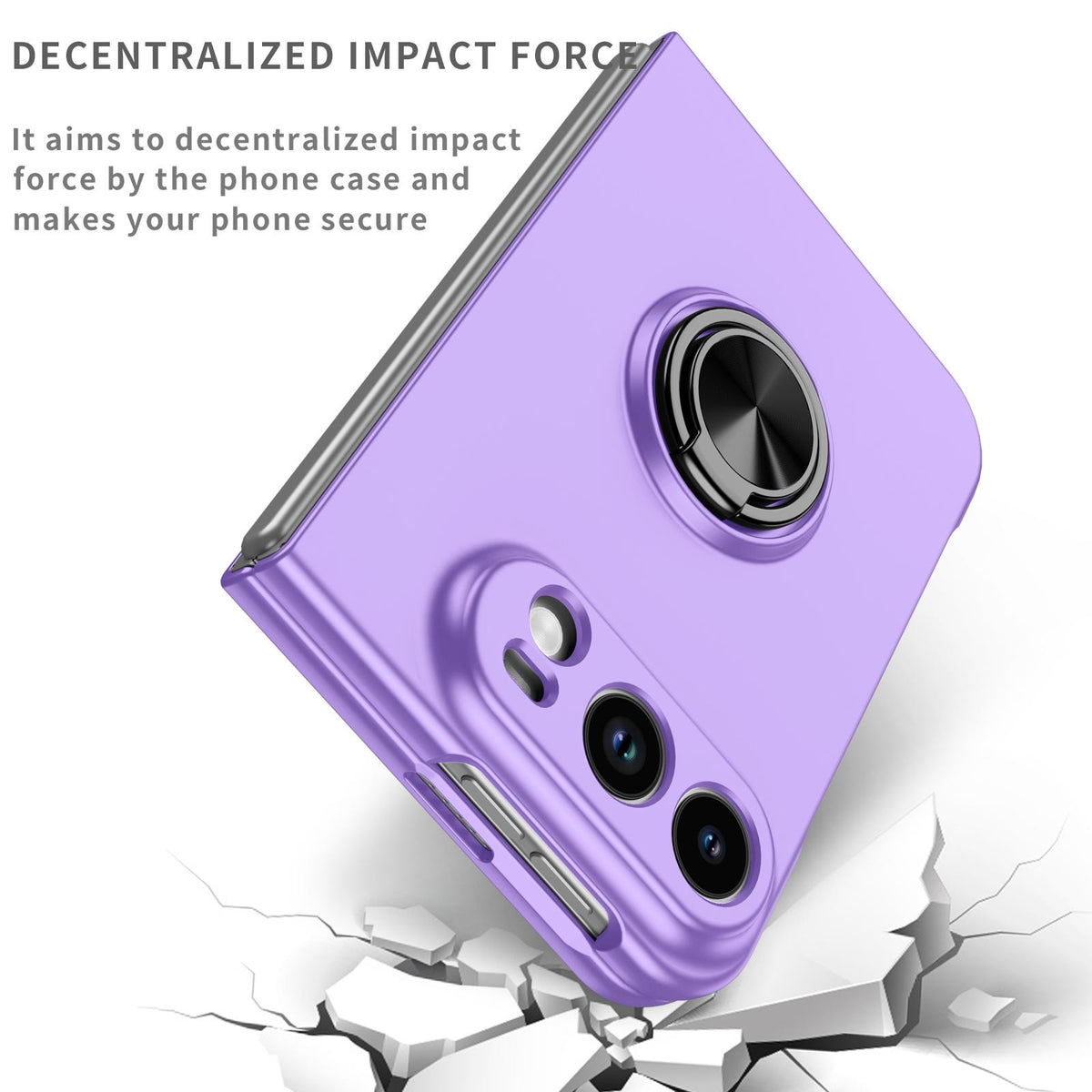 For iPhone Duo Armor Ring Holder Phone Case - Purple - EDA010093101H