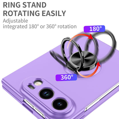 For iPhone Duo Armor Ring Holder Phone Case - Purple - EDA010093101H