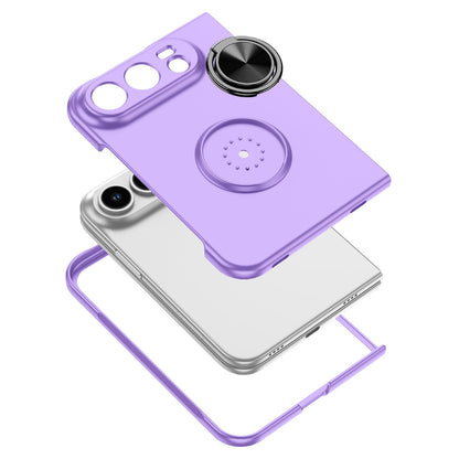 For iPhone Duo Armor Ring Holder Phone Case - Purple - EDA010093101H