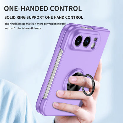 For iPhone Duo Armor Ring Holder Phone Case - Purple - EDA010093101H